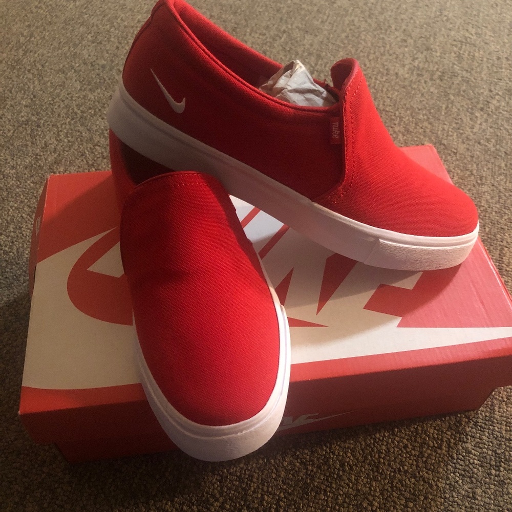 Nike Red and White Woman's 8 1/2  Royals AC SLP